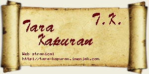 Tara Kapuran vizit kartica